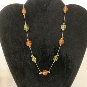 030 LiVE Ms Bridgett Clear green/brown beaded 20”